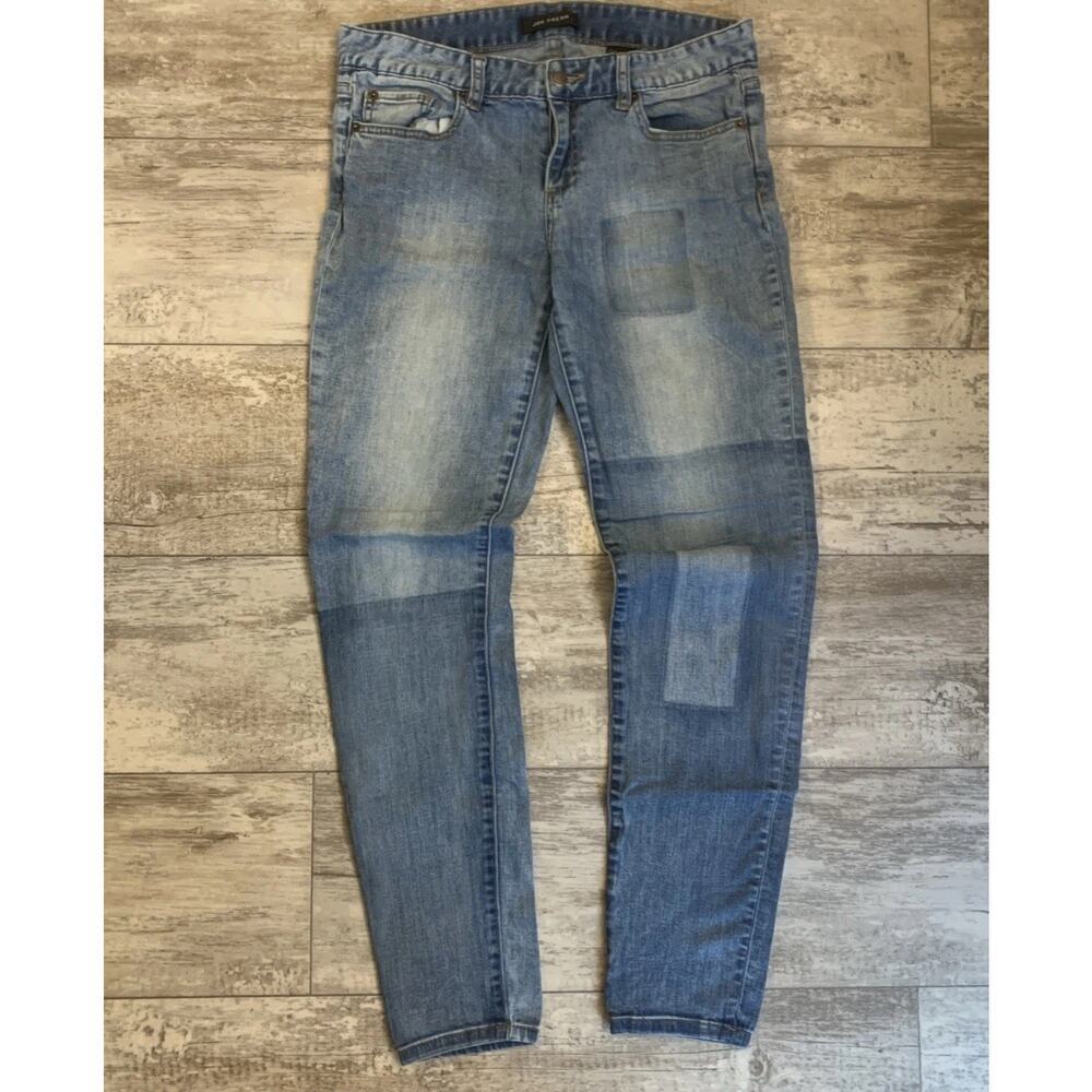 Joe Fresh Womens Jeans Size 28 Blue Patchwork Ultra Slim Low Rise Stretch